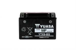 BATTERIE YUASA YTX9-BS 12V 8Ah POUR SHINERAY 250 STIXE  SANS ENTRETIEN