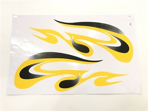 STICKERS FLAMMES JAUNE POUR QUAD